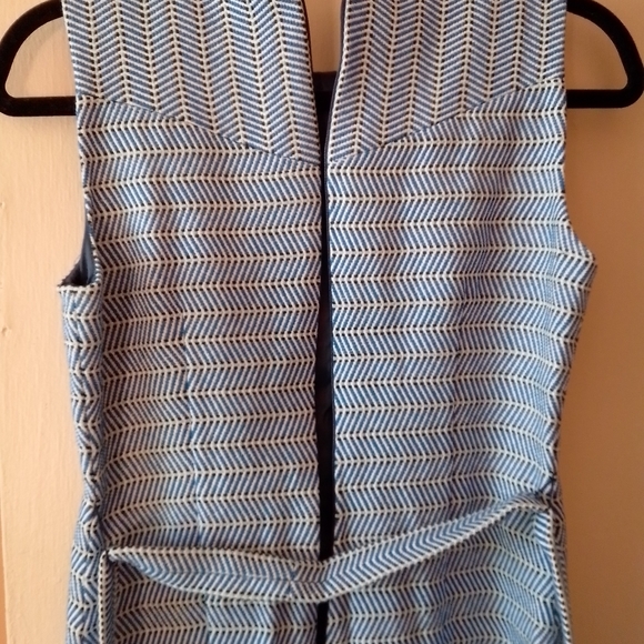 J crew Italian tie waist midi dress blue size 2 - Picture 4 of 10